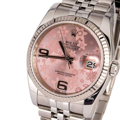 rolex pink floral price|pink Rolex for women.